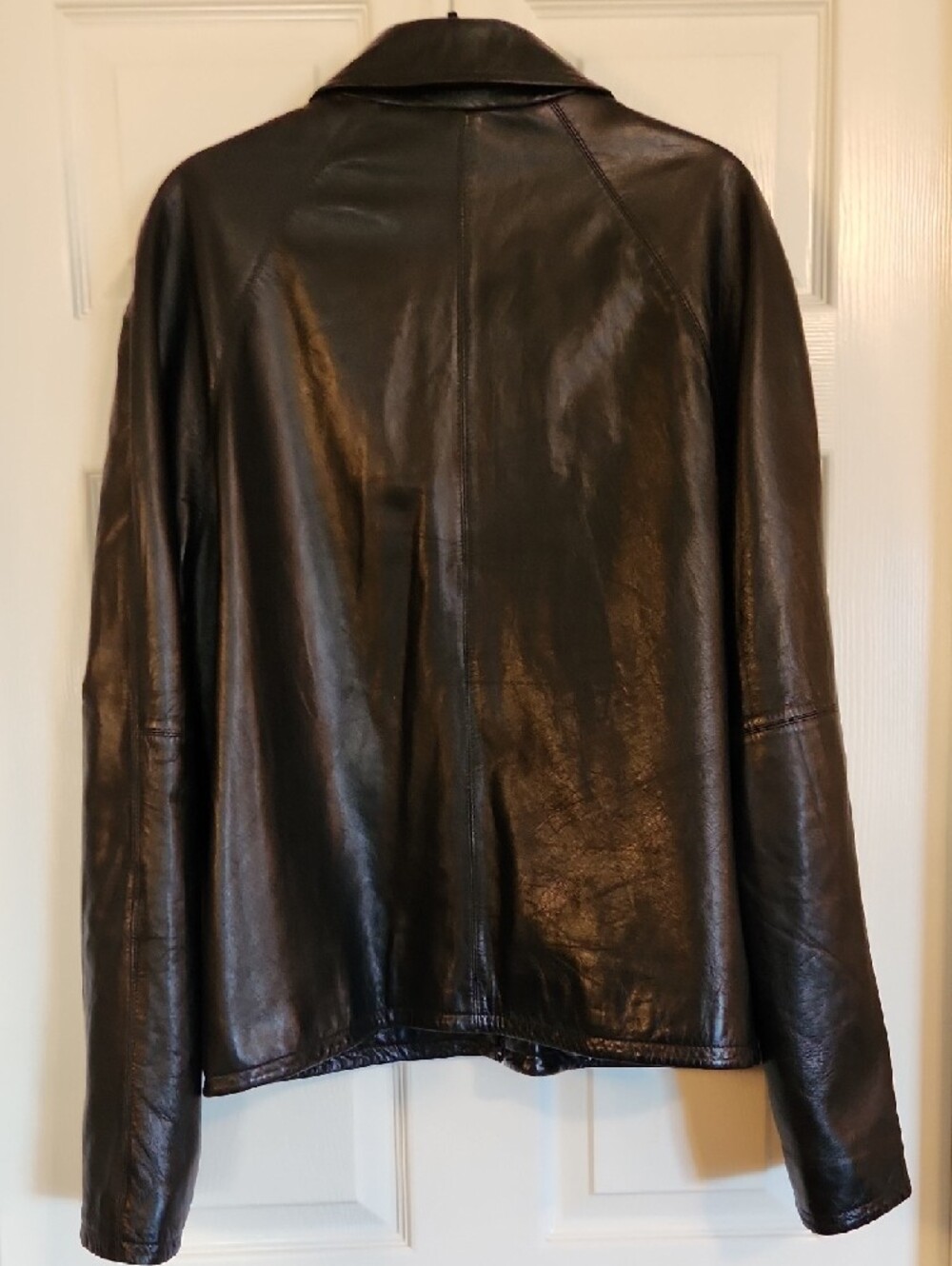 DKNY Men's Black Leather Zip Jacket - Picture 4 of 4